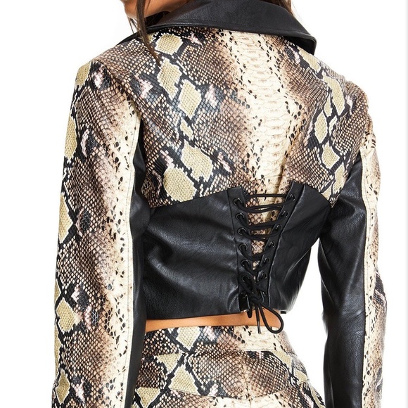 I.AM.GIA Alabama Snake Skin Crop Jacket Size L - Picture 4 of 13